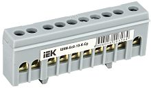 Шина изолированная IEK L "фаза" ШНИ-6х9-10-К-Ср 10 групп серый картинка 